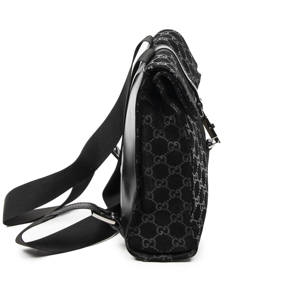 Gucci Jackie Backpack   in Black Monogram Suede Leather - Picture 4 of 7